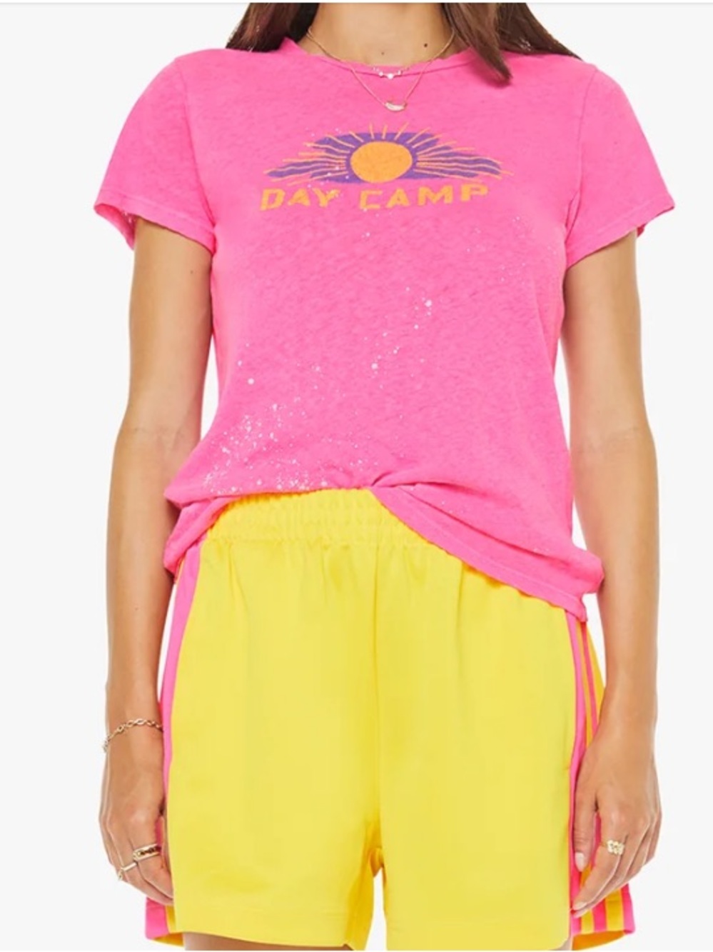 NWOT MOTHER The Lil Sinful Tee - Day Camp - Linen and cotton blend pink